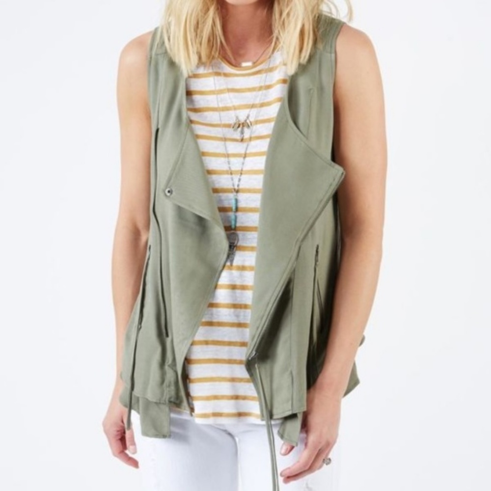 olive green utility vest from Olive + Oak,